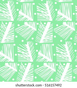Christmas and New Year seamless pattern with branches. Vector Christmas background. Ornamental, traditional, simple.  Cute print with pine branches in scandinavian style.