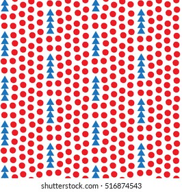 Christmas and New Year seamless pattern with branches. Vector Christmas background. Ornamental, traditional, simple.  Cute print with pine branches in scandinavian style.