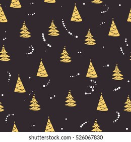 Christmas and New year seamless pattern, vector illustration with holiday design. 