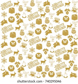 Christmas and New Year seamless pattern