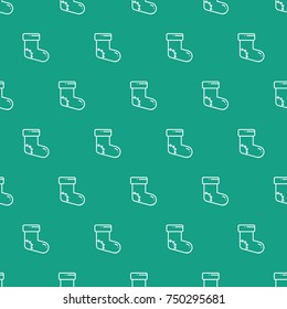 Christmas New Year seamless pattern with christmas socks. Holiday background. Socks. Xmas winter trendy decoration. Festive texture. Line vector illustration. Wrapping gift paper