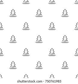 Christmas New Year seamless pattern with christmas tree. Holiday background. Christmas tree, spruce, fir. Xmas winter trendy decoration. Festive texture. Line vector illustration. Wrapping gift paper