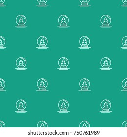 Christmas New Year seamless pattern with snow ball. Holiday background. Christmas snow globe ball. Xmas winter trendy decoration. Festive texture. Line vector illustration. Wrapping gift paper