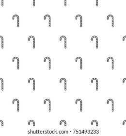 Christmas New Year seamless pattern with candy cane. Holiday background. Candy cane sweets. Xmas winter trendy decoration. Festive texture. Line vector illustration. Wrapping gift paper