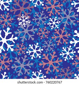 Christmas and New Year seamless Pattern with snowflakes. Vector illustration