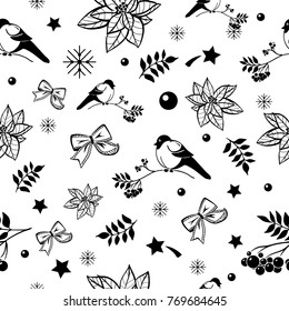 Christmas and new year seamless pattern. Winter holidays theme.