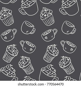 Christmas and New Year seamless pattern. Endless texture for wallpaper, web page background, wrapping paper and etc. Flat style.