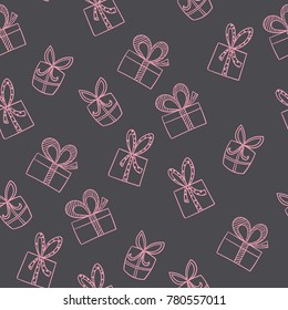 Christmas and New Year seamless pattern. Endless texture for wallpaper, web page background, wrapping paper and etc. Flat style.