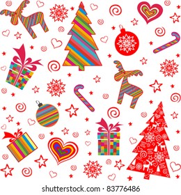 Christmas and New Year seamless pattern. Vector illustration