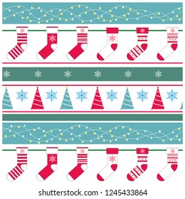 Christmas and new year. Seamless textures.