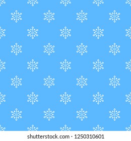 Christmas or New Year seamless vector pattern with snowflakes on blue background