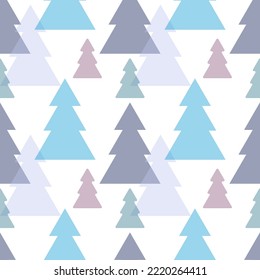 Navidad y Año Nuevo patrón vectorial sin fisuras con árboles de Navidad para envolver papel, vacaciones, fiestas, regalos 