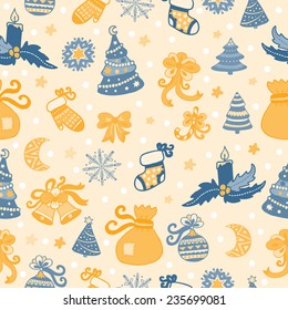 Christmas and new year seamless vector pattern