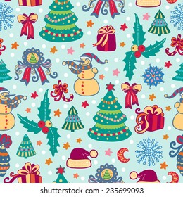 Christmas and new year seamless vector pattern
