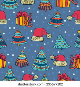 Christmas and new year seamless vector pattern