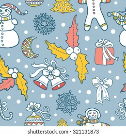 Christmas and new year seamless vector pattern
