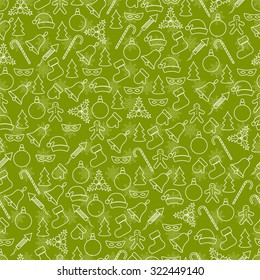 Christmas and New Year seamless vector pattern