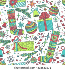 Christmas New Year seamless vector pattern