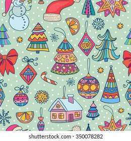 Christmas and new year seamless vector pattern