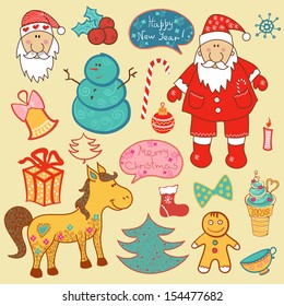 Christmas, new year set