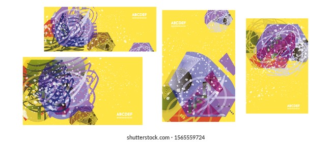 Christmas New Year set of cards in the style of abstract modern flyer or banner concept