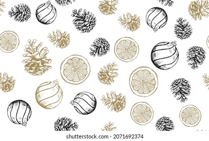 Christmas and New Year set. Hand drawn illustration.	
