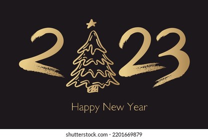 Christmas and New Year set. Hand drawn illustration.	