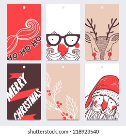 Christmas and New Year set  of vector labels