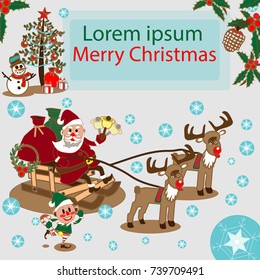 Christmas and New Year set. Vector illustration