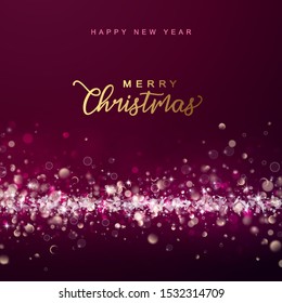 Christmas and New Year shining background. Abstract colorful bokeh background. Vector illustration