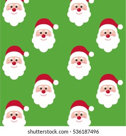 Christmas and New Year simple pattern with Santa Claus. Background can be copied without any seams. Vector texture. 2017.
