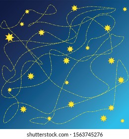 
Christmas and New Year sky. Starry sky, pattern for postcards and posters, gift paper.