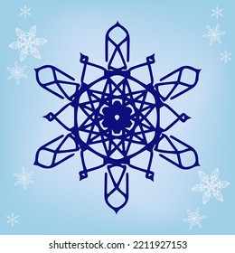 Nochebuena o copo de nieve de Año Nuevo. Imagen vectorial para postales, calendarios y otra decoración de invierno.