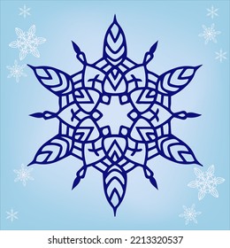 Christmas or New Year snowflake. Vector image for postcards, calendars and other winter decoration.