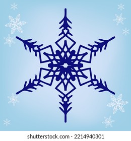 Christmas or New Year snowflake. Vector image for postcards, calendars and other winter decoration.