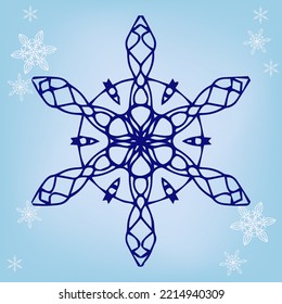 Christmas or New Year snowflake. Vector image for postcards, calendars and other winter decoration.