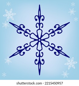 Christmas or New Year snowflake. Vector image for postcards, calendars and other winter decoration.