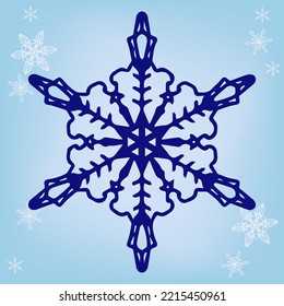 Nochebuena o copo de nieve de Año Nuevo. Imagen vectorial para postales, calendarios y otra decoración de invierno.