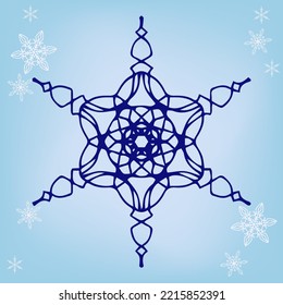 Nochebuena o copo de nieve de Año Nuevo. Imagen vectorial para postales, calendarios y otra decoración de invierno.