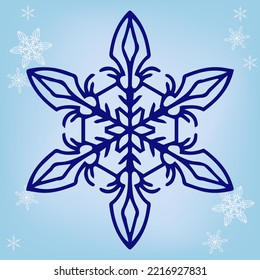 Christmas or New Year snowflake. Vector image for postcards, calendars and other winter decoration.