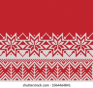 Christmas and New Year Sweater Design. Seamless Knitting Pattern