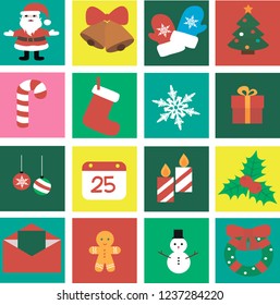 Christmas and New Year symbols icon set. Vector collection of new year and Christmas symbols. Winter vector icons