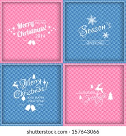 Christmas and New Year symbols for postcard, invitation, poster and others Decoration collection | Set of calligraphic and typographic elements, frames, vintage labels.
