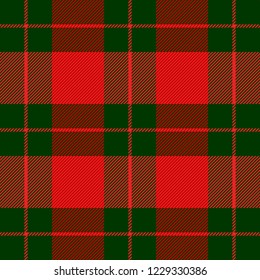 Christmas and new year tartan plaid. Scottish pattern in green and red cage. Scottish cage. Traditional Scottish checkered background. Seamless fabric texture. Vector illustration