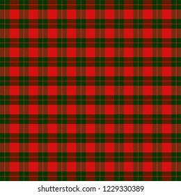 Christmas and new year tartan plaid. Scottish pattern in green and red cage. Scottish cage. Traditional Scottish checkered background. Seamless fabric texture. Vector illustration