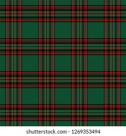 Christmas and new year tartan plaid. Scottish pattern in  red and green cage. Scottish cage. Traditional Scottish checkered background. Seamless fabric texture. Vector illustration