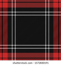 Christmas and new year tartan plaid. Scottish pattern in black, red and white cage. Scottish cage. Traditional Scottish checkered background. Seamless fabric texture. Vector illustration