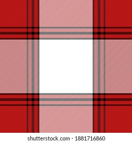 Christmas and new year tartan plaid. Scottish pattern in red, black and white cage. Scottish cage. Traditional Scottish checkered background. Seamless fabric texture. Vector illustration