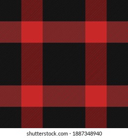 Christmas and new year tartan plaid. Scottish pattern in red and black cage. Scottish cage. Traditional Scottish checkered background. Seamless fabric texture. Vector illustration