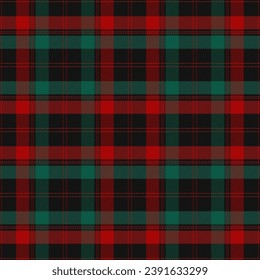 Christmas and new year tartan plaid. Scottish pattern in black and white cage. Scottish cage. Traditional Scottish checkered background. Seamless fabric texture. Vector illustration